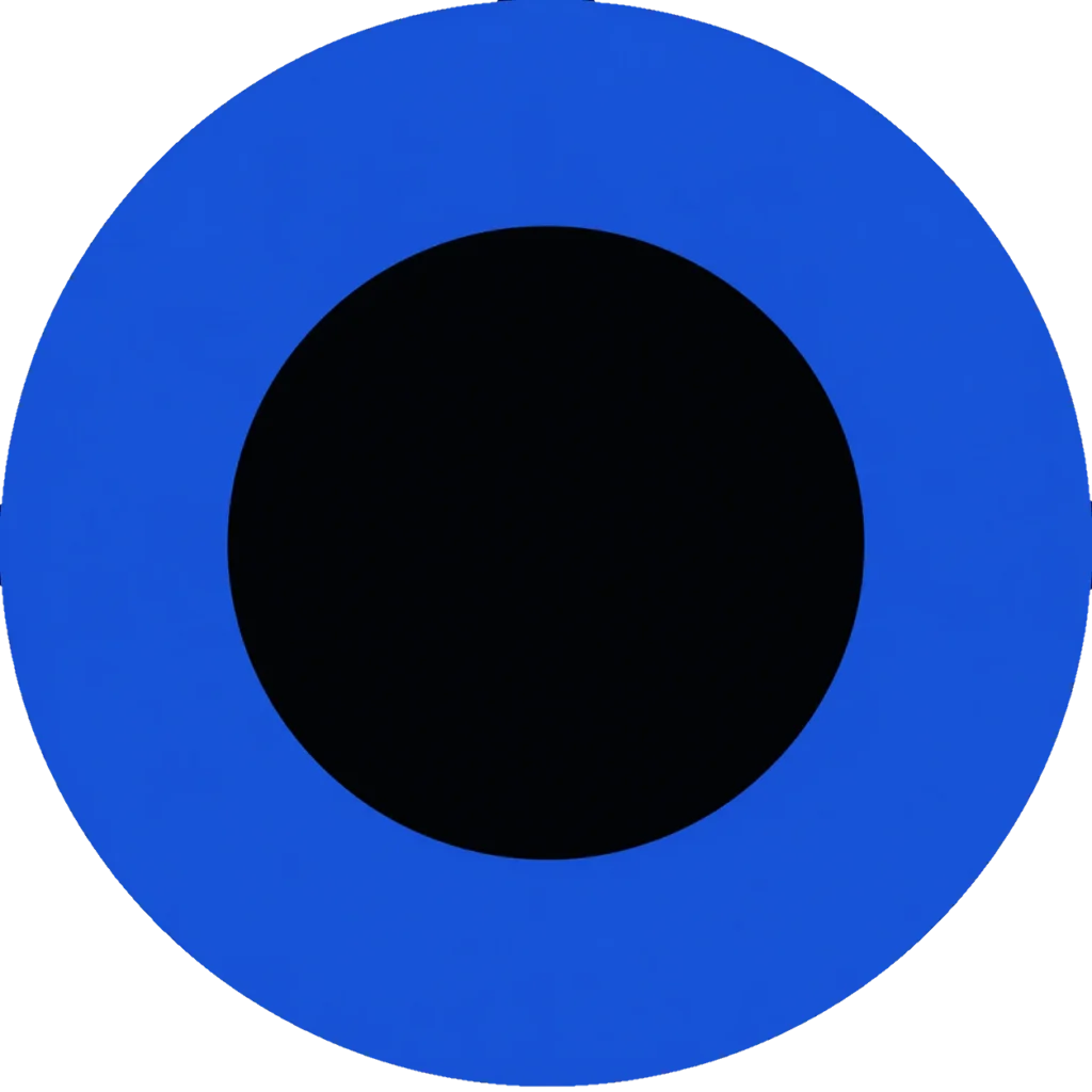 blue circle black center